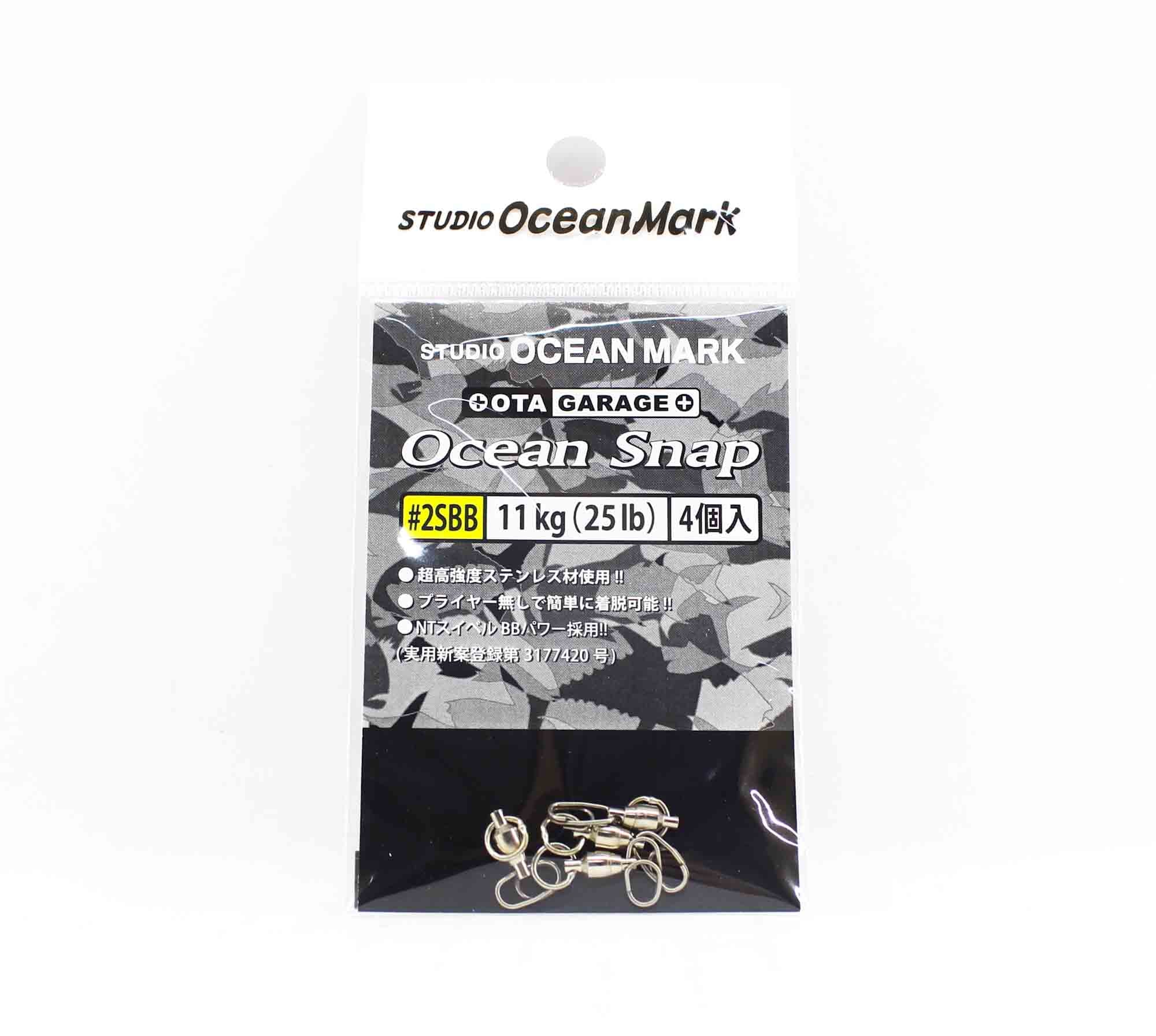 Studio Ocean Mark Heavy Duty Ocean Lure Snap OS 2SBB 25lb 4 per pack (0727)