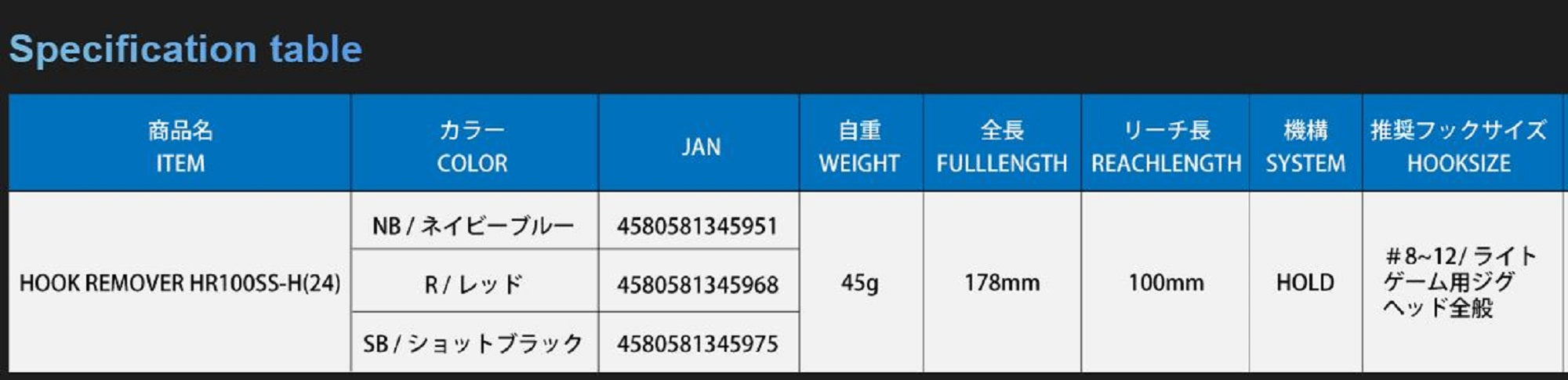 Studio Ocean Mark Hook Remover HR100SS-H-R(24) (5968)