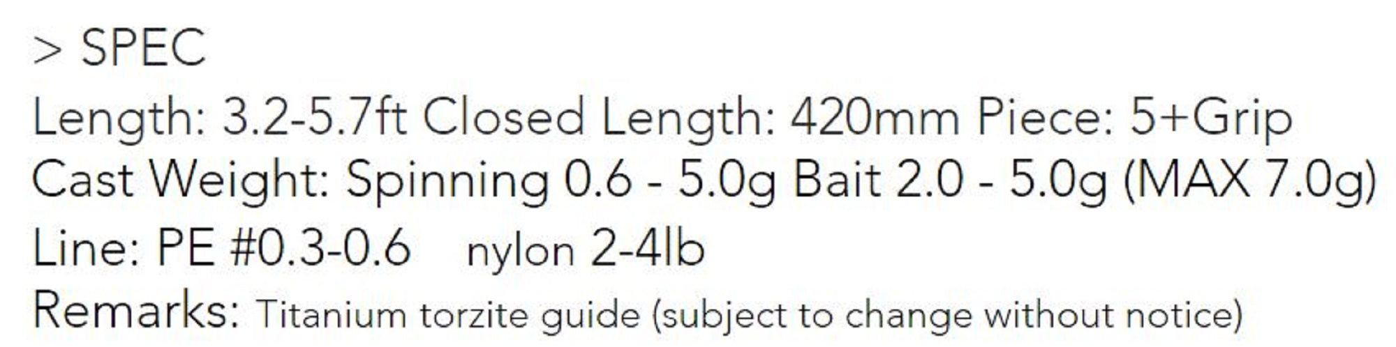 Transcendence Rod Spinning and Baitcast Dwarve-XX 3.2-5.7 ft (0853)
