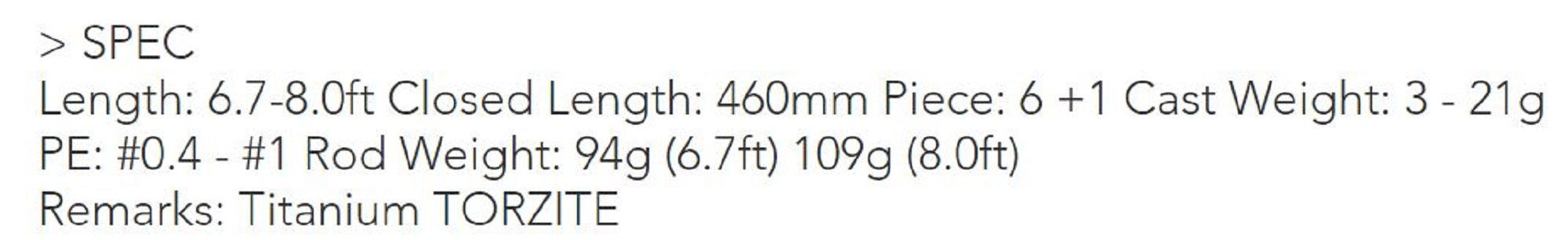 Transcendence Rod Spinning Batuta 80S Eging Light Game 6.7-8 ft (0884)