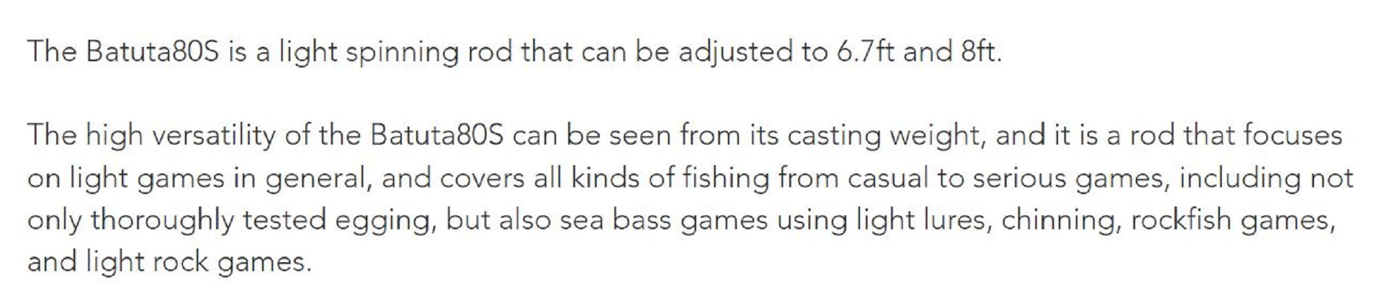 Transcendence Rod Spinning Batuta 80S Eging Light Game 6.7-8 ft (0884)