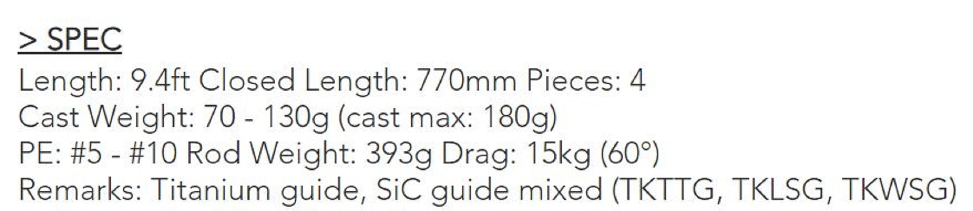 Transcendence Rod Spinning Shore R94S (1041)