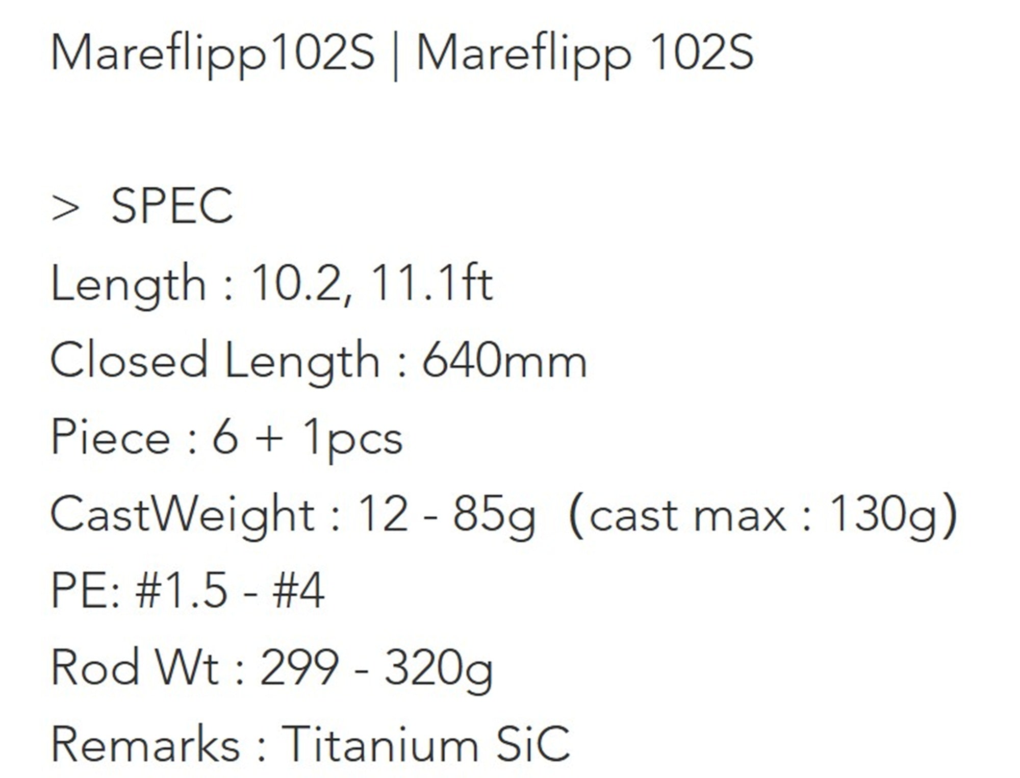 Transcendence Rod Spinning Mareflip 102S 102/111 (1096)