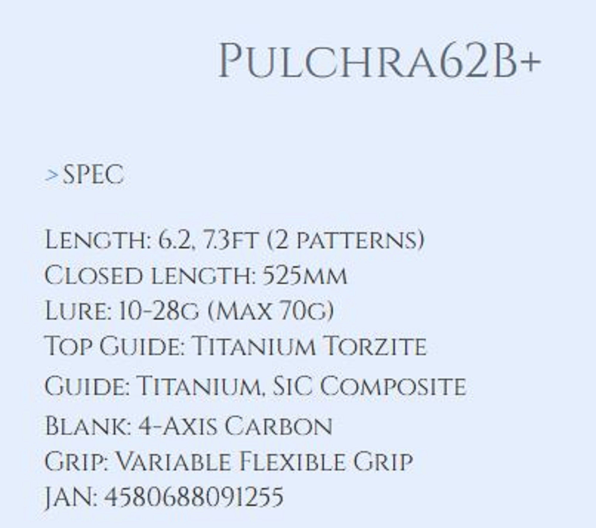 Transcendence Rod Baitcast Pulchra 62B 6.2-7.3 ft 2025 (1225)