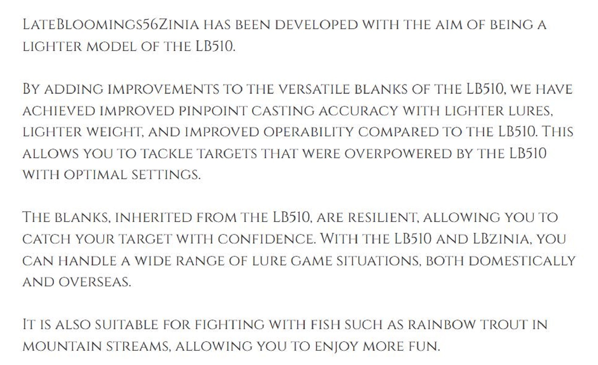 Transcendence Rod Baitcast Late Bloomings Zinia 56+ (1263)