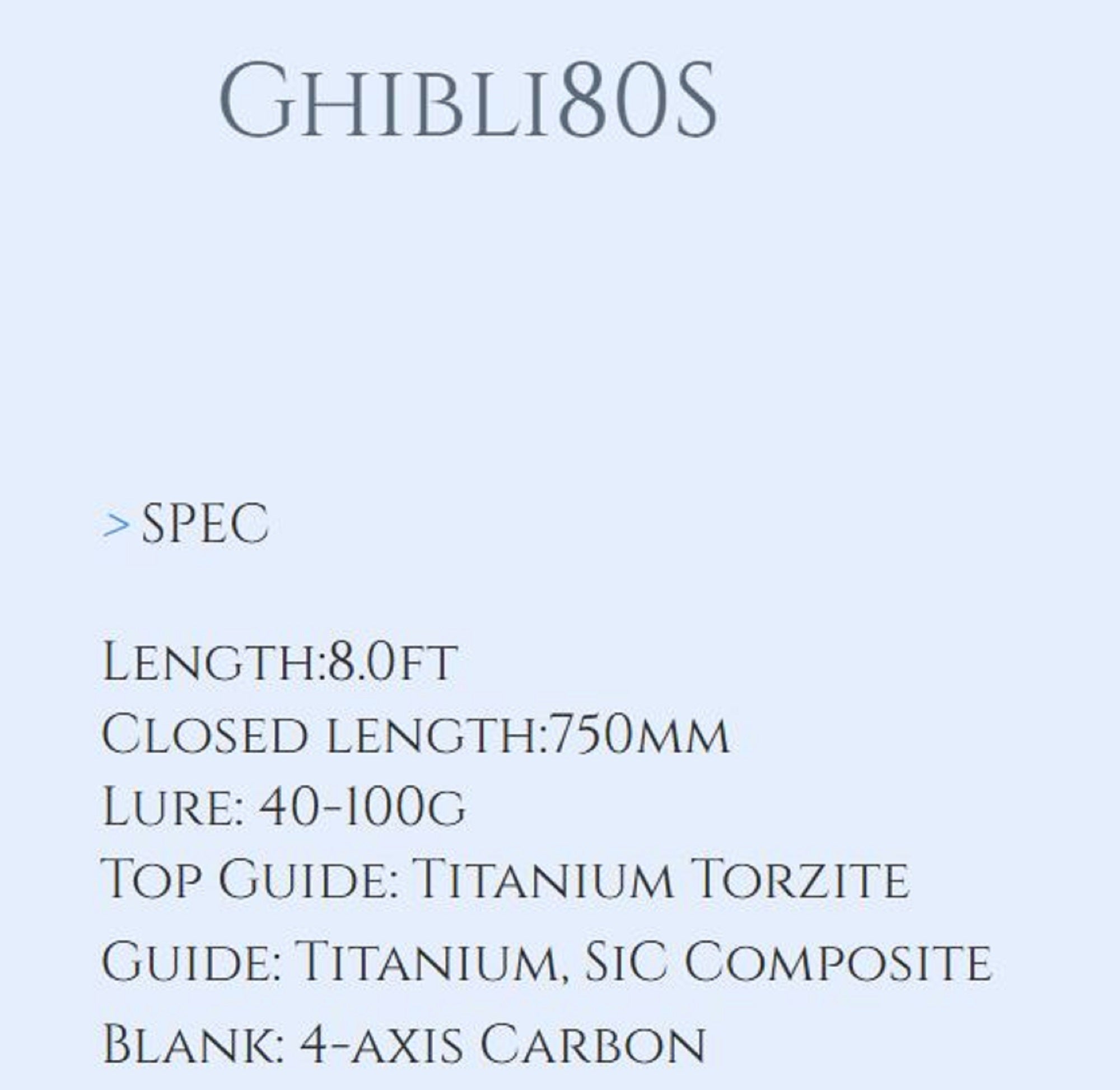 Transcendence Rod Spinning Ghibli 80S 2025 (1379)