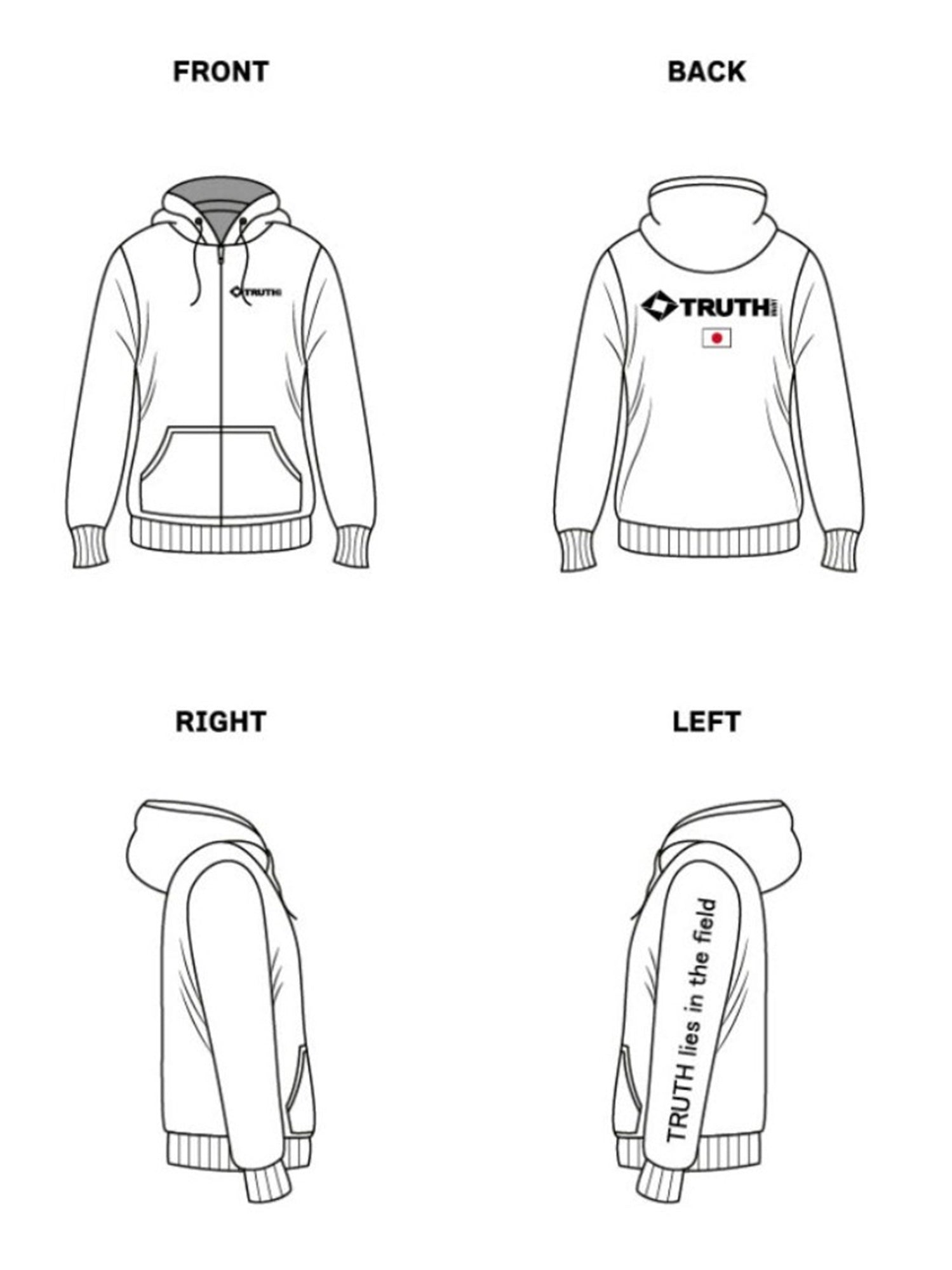 Truth Hoodie Dry Cotton Sweat Fullzip 2026 Grey Size XL (4608)