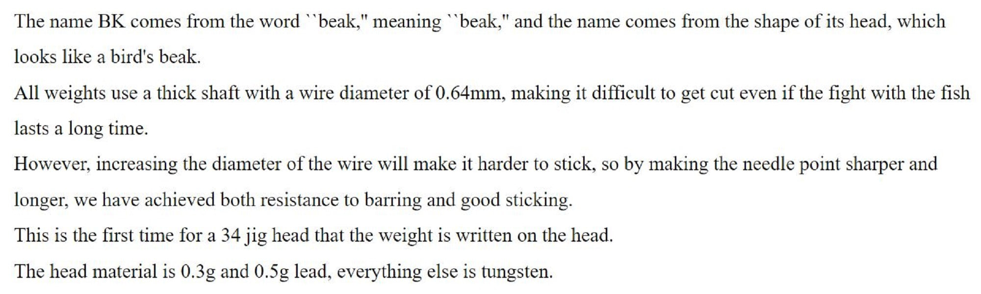 Thirty Four Jig Head B.K Head 0.5 grams 5 per pack (5623)