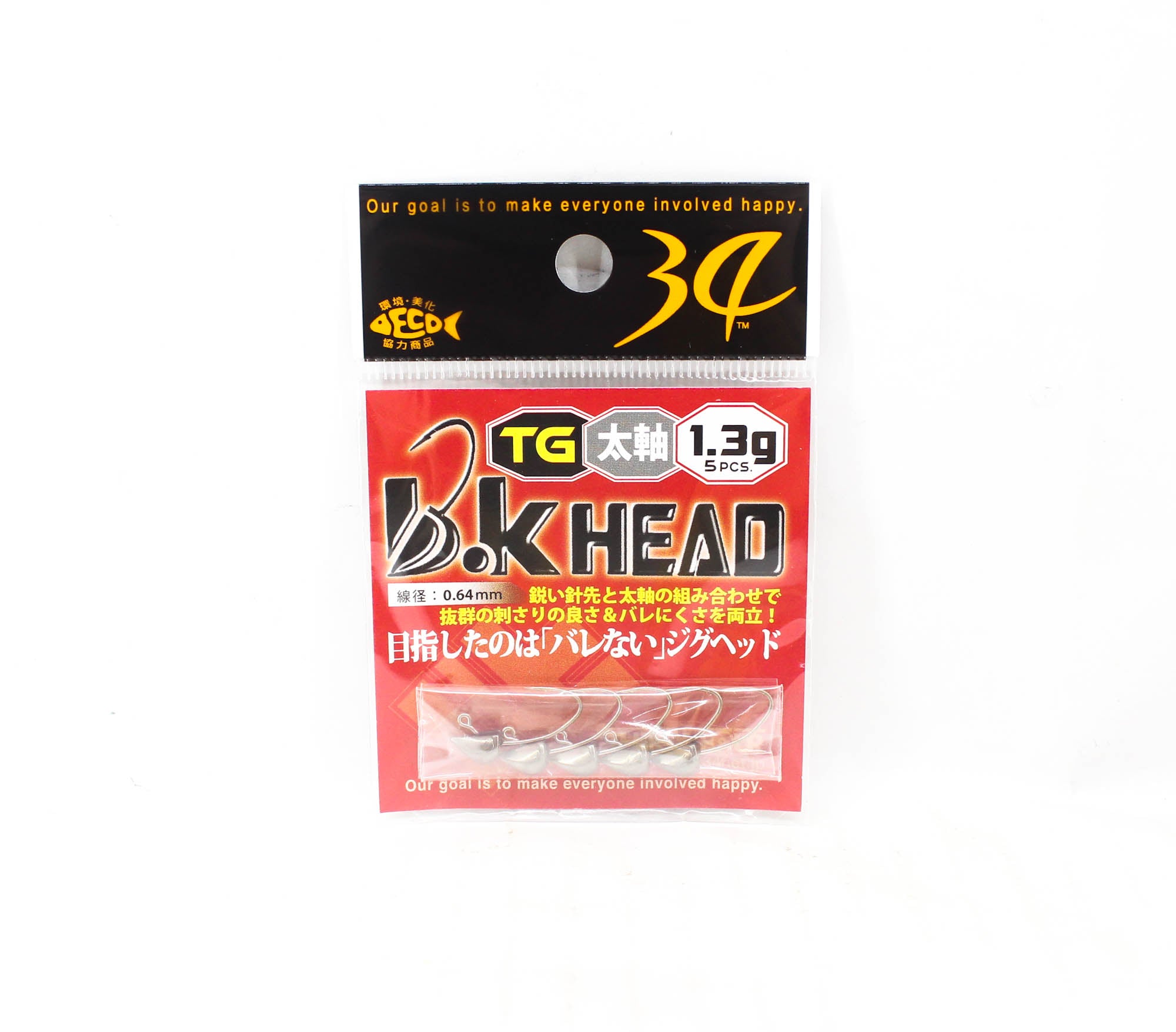 Thirty Four Jig Head B.K Head 1.3 grams 5 per pack (5654)