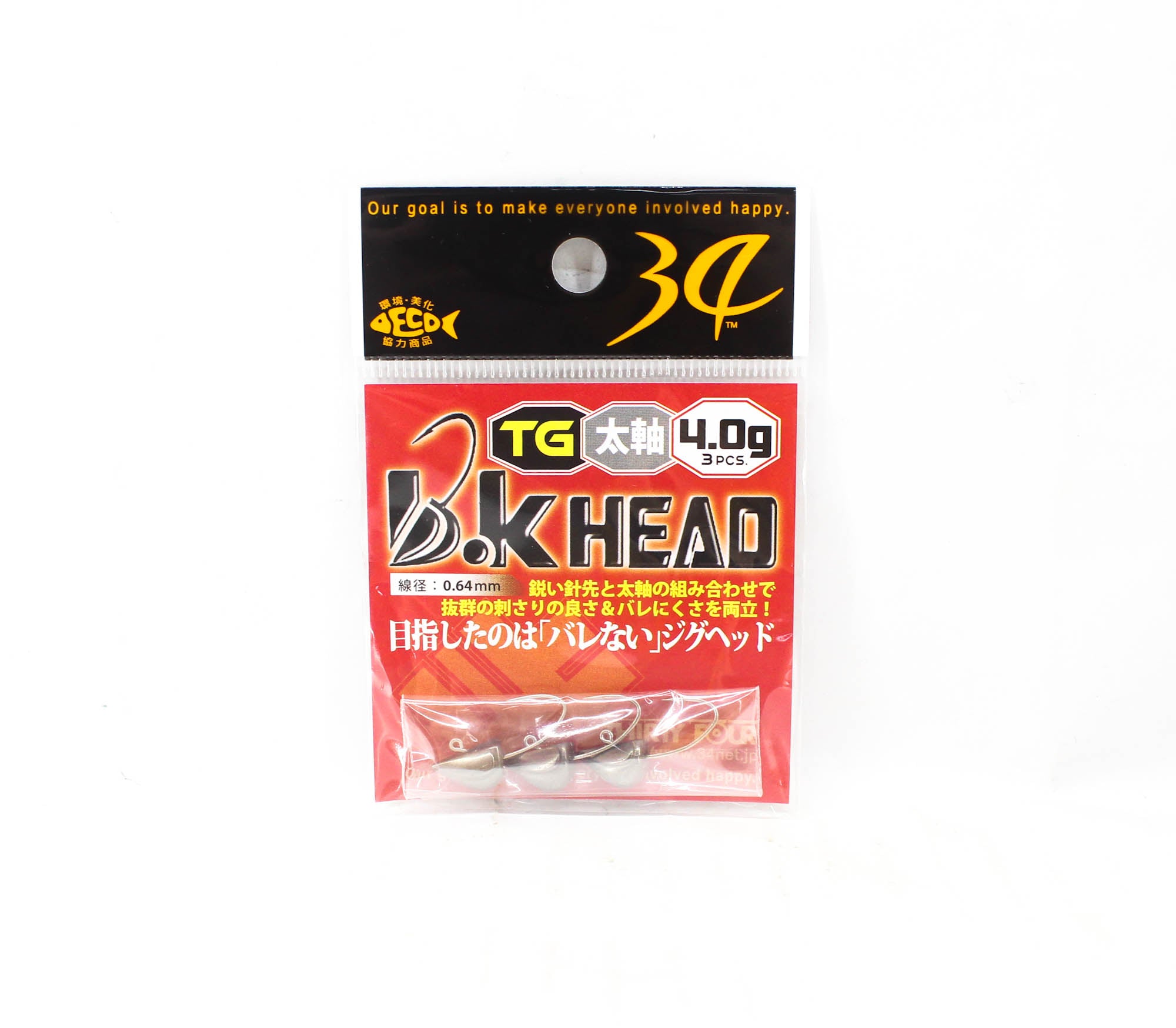 Thirty Four Jig Head B.K Head 4.0 grams 3 per pack (5715)