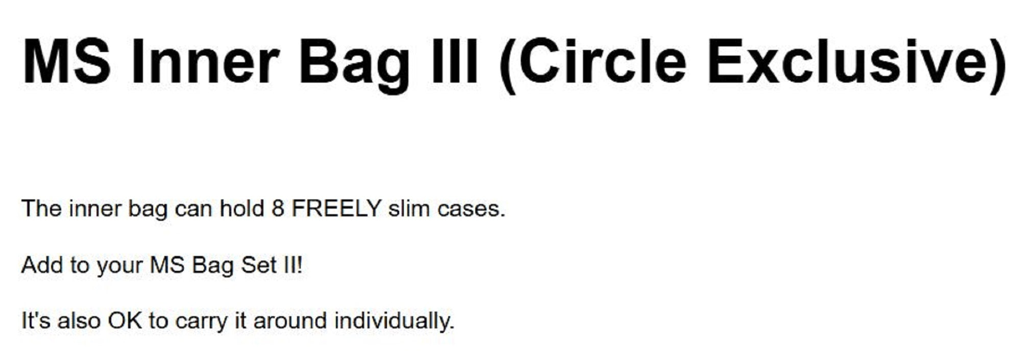 Thirty Four Bakkan Bag MS Inner Bag 3 200x155x140mm Circle Limited (6100)