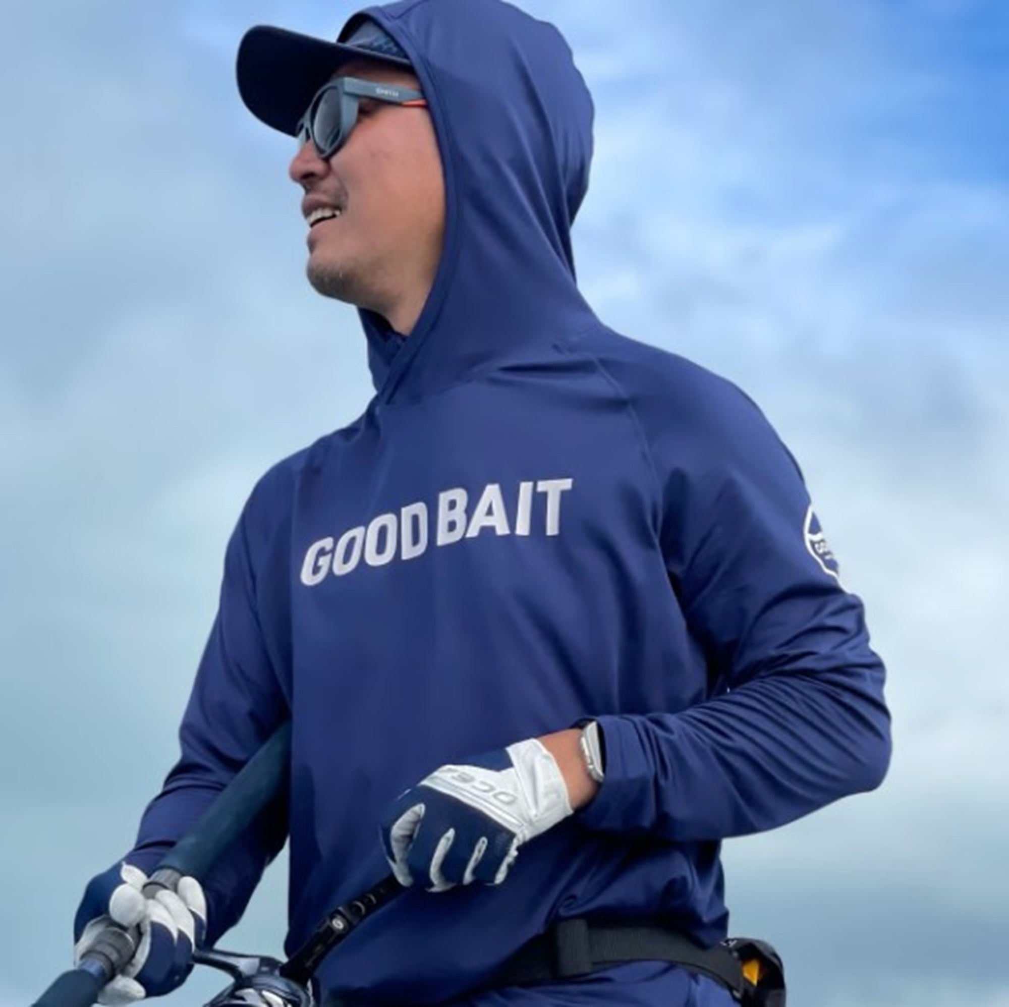 Good Bait Sunguard Hoodie Sky Navy Size XL (1069)