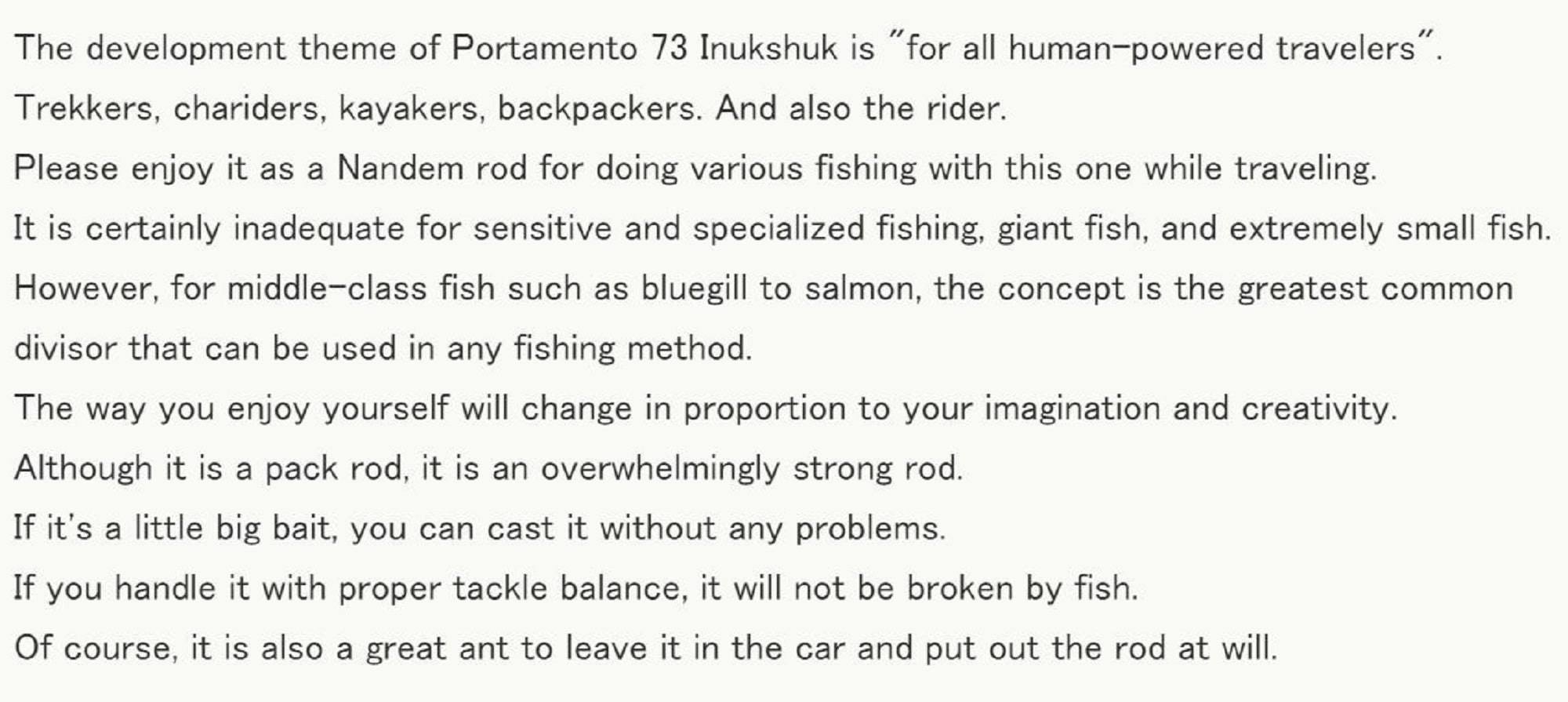 Tulala Rod Spinning Portamento 73S INUKSHUK 4 piece Travel (5127)