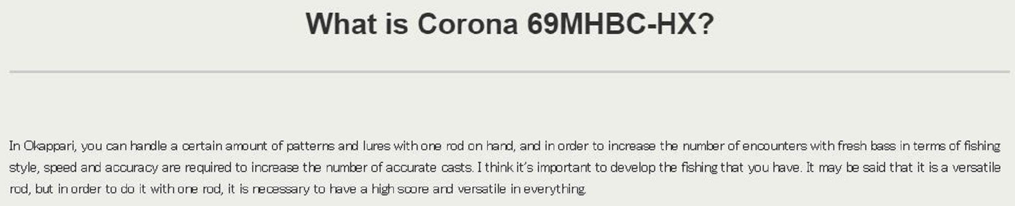 Tulala Rod Baitcast Corona 69 MHBC-HX (1272)
