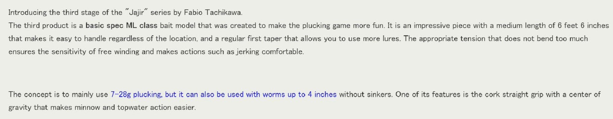 Tulala Rod Baitcast Flightex Jazil 66ML 4 piece Travel (1869)