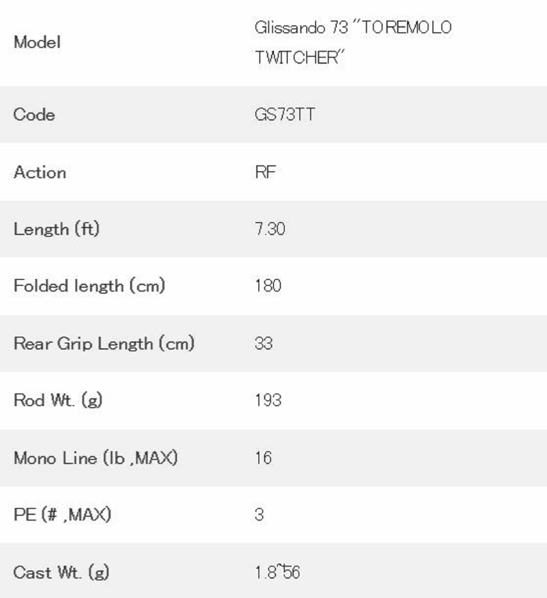 Tulala Rod Spinning Glissando 73TT (2224)