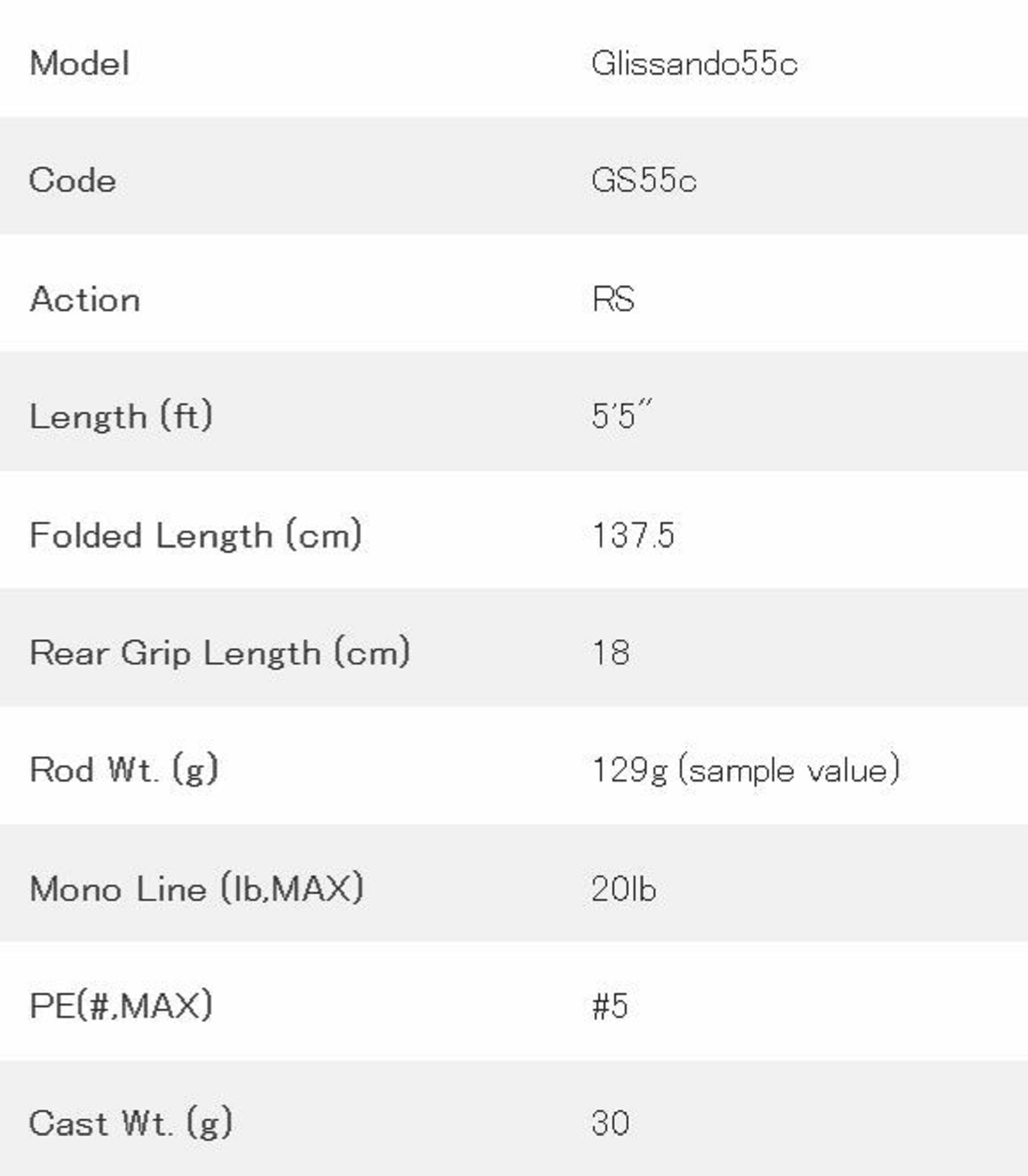 Tulala Rod Baitcast Glissando 55C (2514)