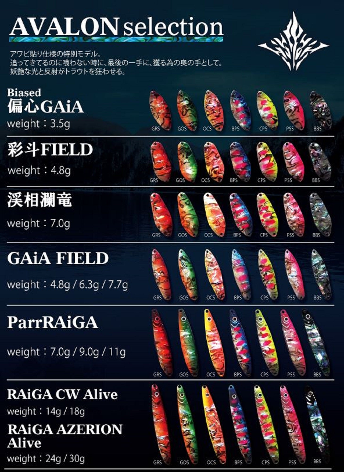 God Hands Gaia Biased Eccentric Avalon 3.5 grams Sinking Lure CPS (2192)