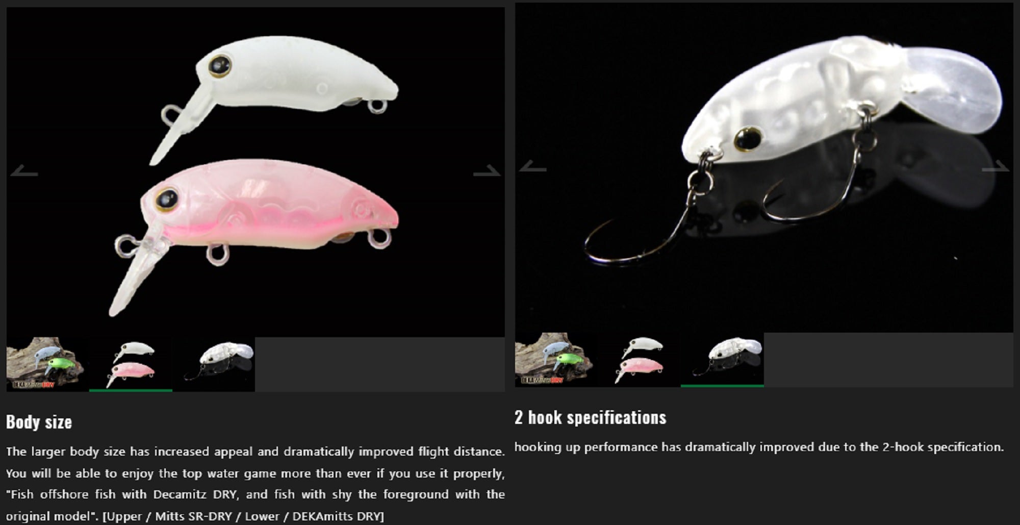 Jackall Deka Mitts Dry 33 mm 2.1 grams Floating Lure Kami Goma Pink (5688)