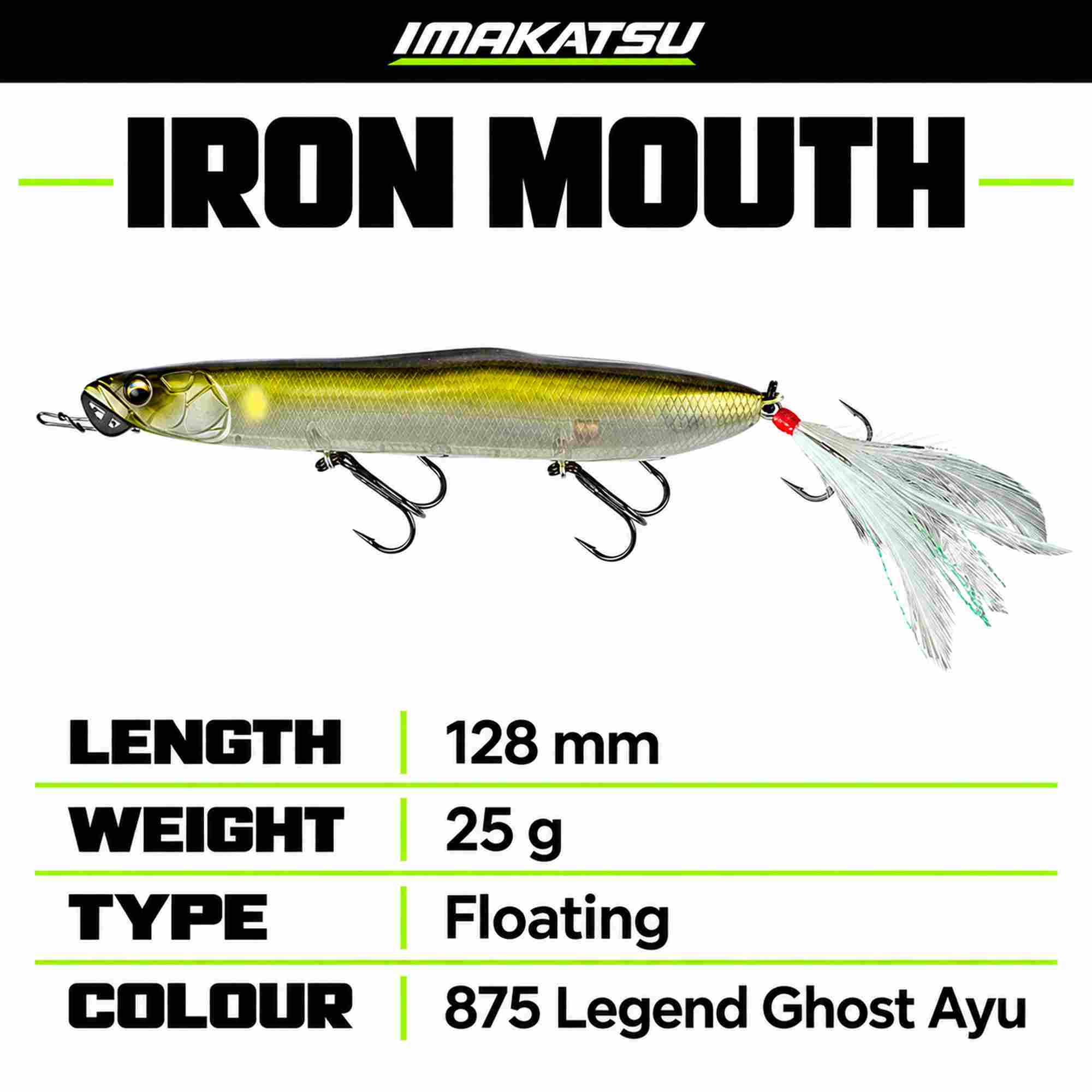 Imakatsu Iron Mouth 128mm 25 grams Floating Lure 875 (5668)