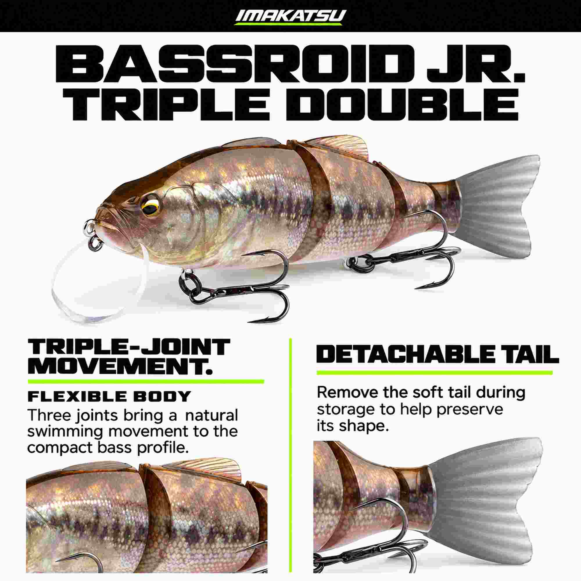 Imakatsu IK Bassroid JR Triple Double 3DR 140 mm Floating Lure 483 (8638)