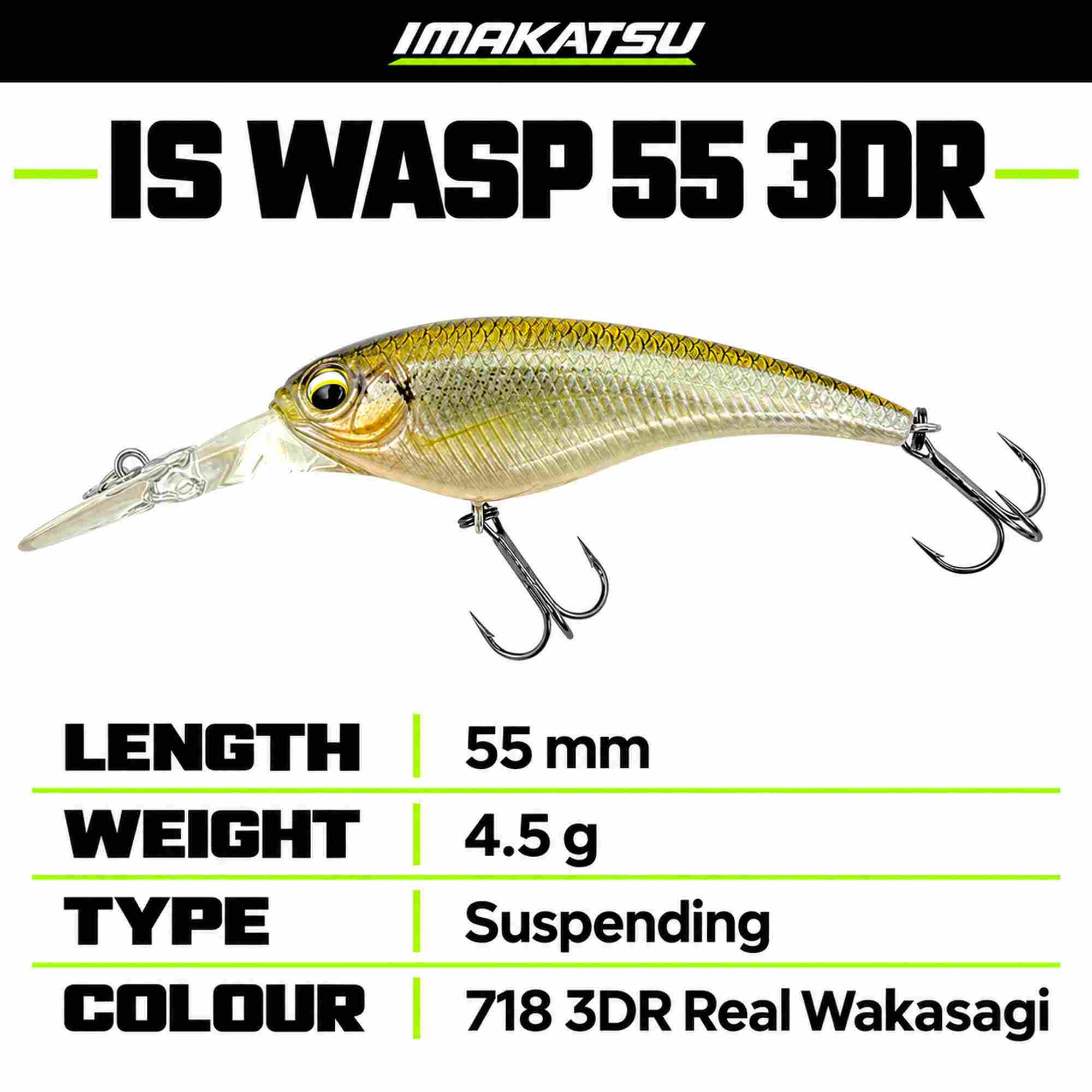 Imakatsu IS Wasp 55 3DR Suspend Lure 718 (1910)