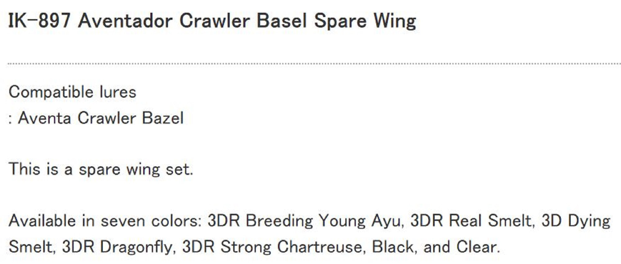 Imakatsu IK-897 Aventa Clawler Dyvazelle Spare Wing Set BL (5825)