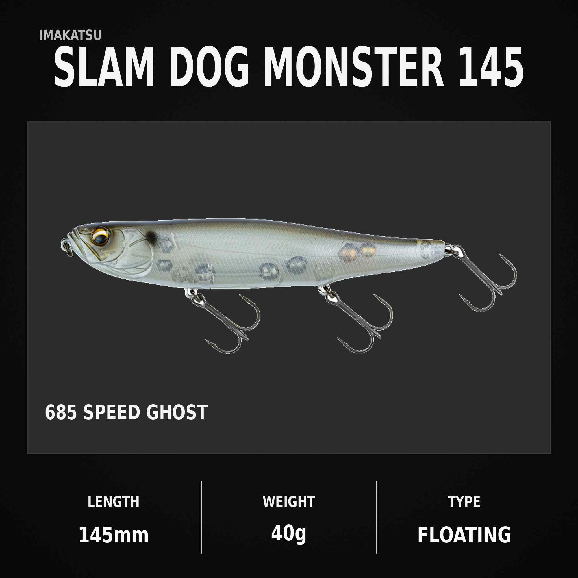 Imakatsu Slam Dog 145 mm 40 grams Floating Lure 685 (4259)