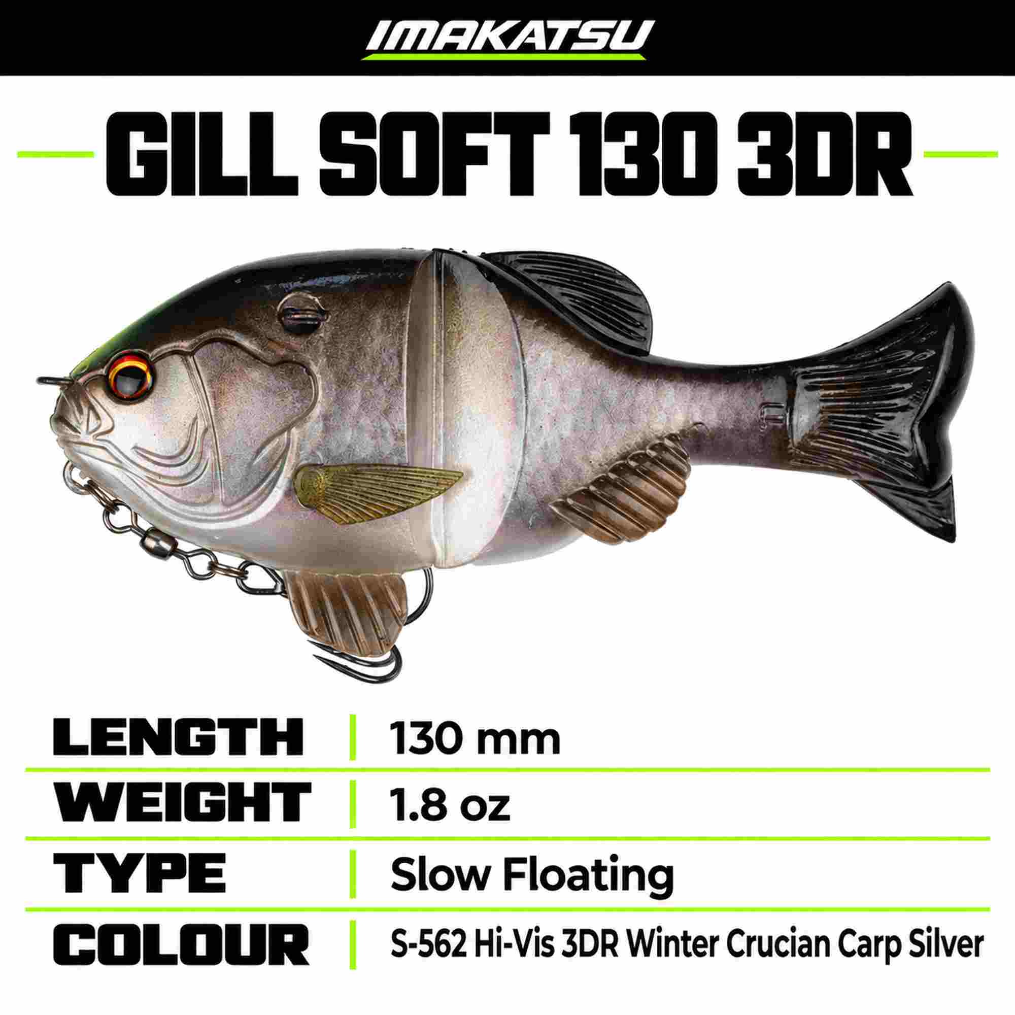 Imakatsu Soft Lure Gil Soft 130 Floating 3DR S-562 (0533)