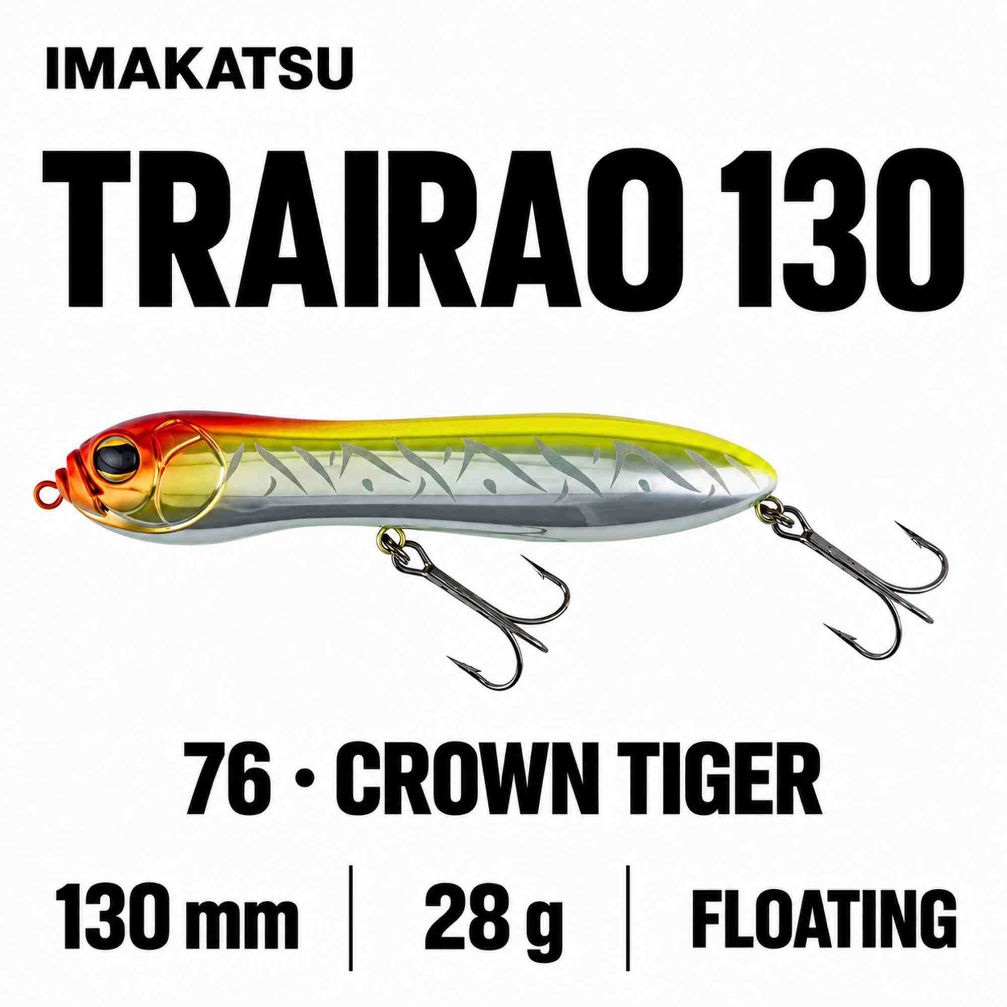 Imakatsu Trairao 130 mm 28 grams Floating Lure 76 (1201)