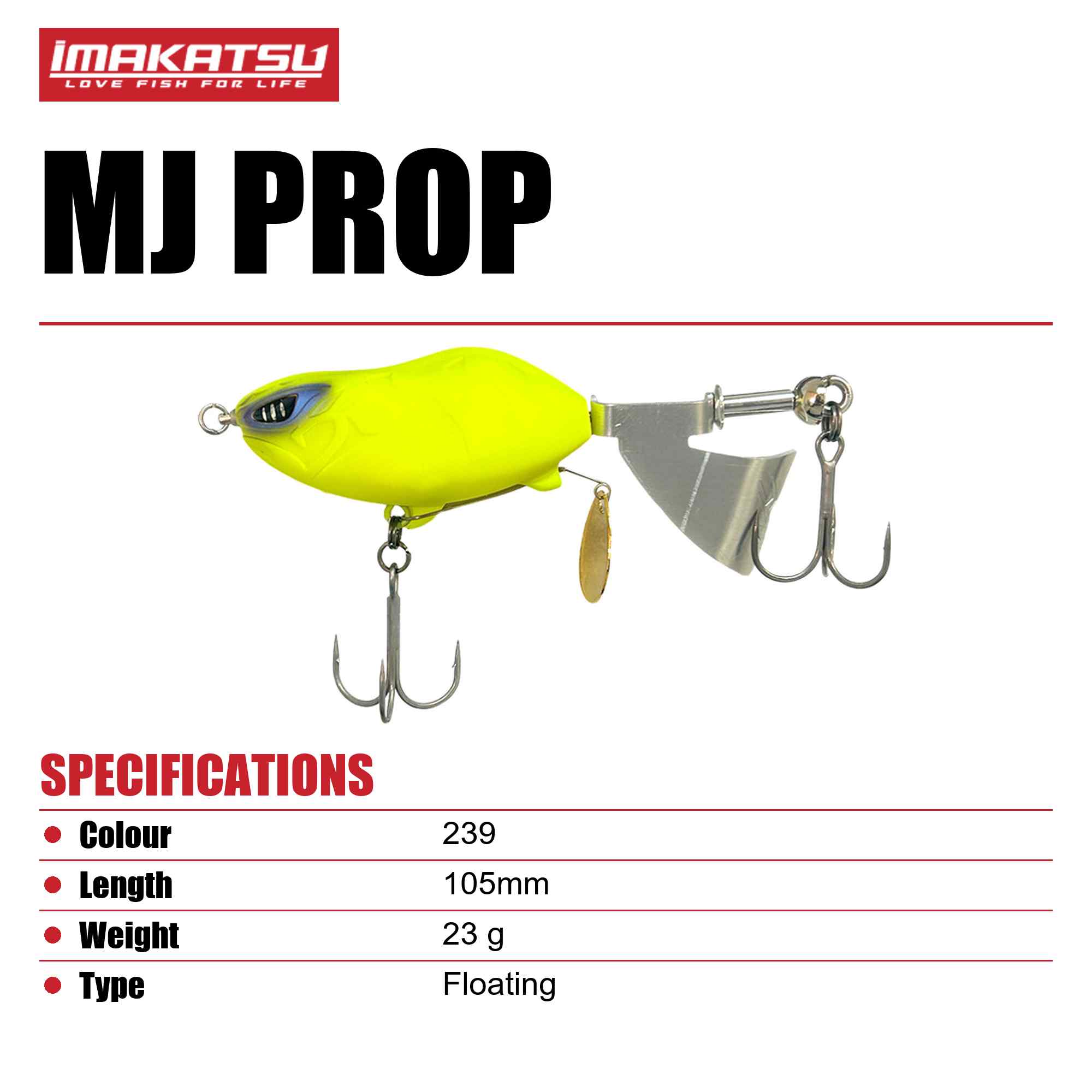 Imakatsu MJ Prop 105mm 23 grams Floating Lure 239 (2512)