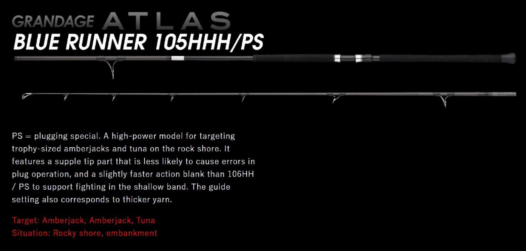 Apia Rod Spinning Grandage Atlas Bluerunner 105HHH/PS (3086)