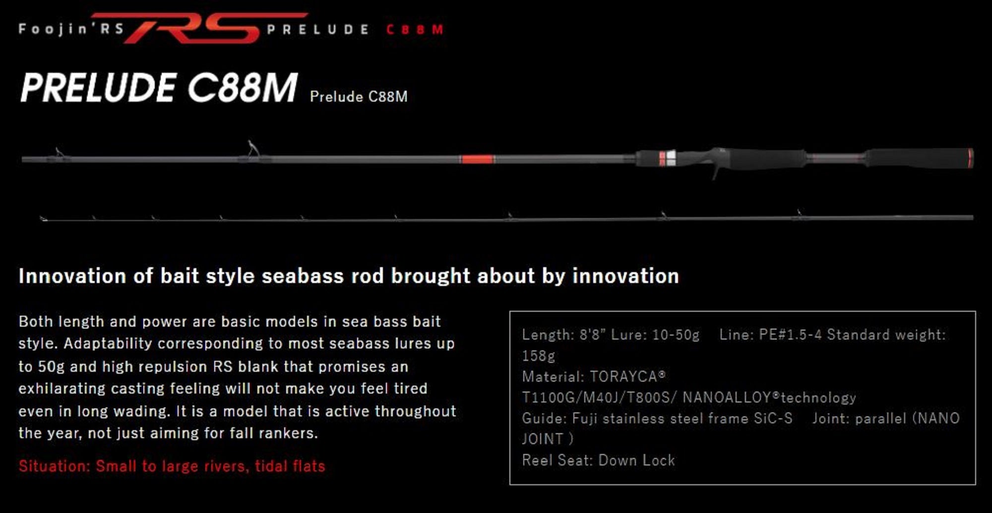 Apia Rod Baitcast Foojin RS C88M Prelude (4861)