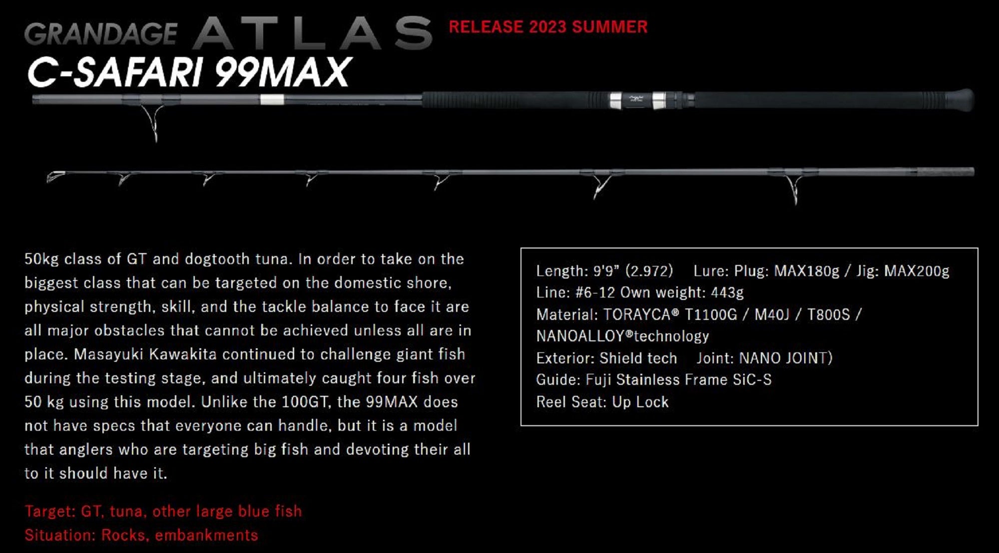 Apia Rod Spinning Grandage Atlas Sea Safari 99MAX (5844)