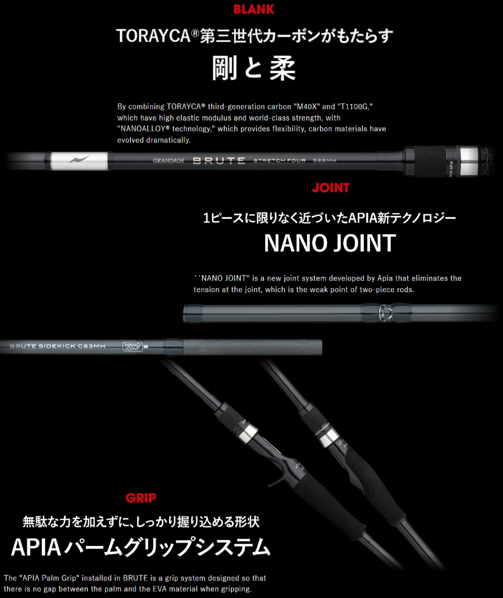 Apia Rod Baitcast Grandage Brute C72M (5868)