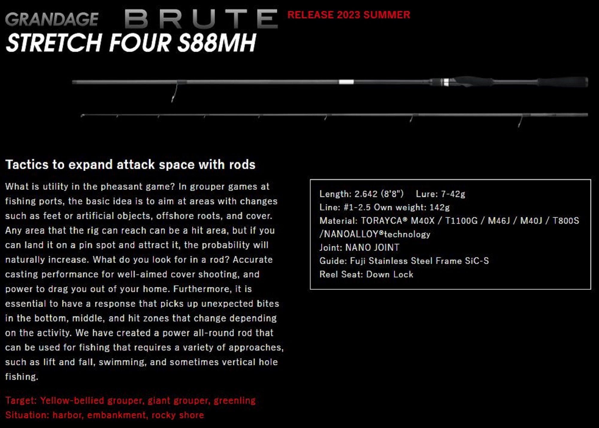 Apia Rod Spinning Grandage Brute S88MH (5912)