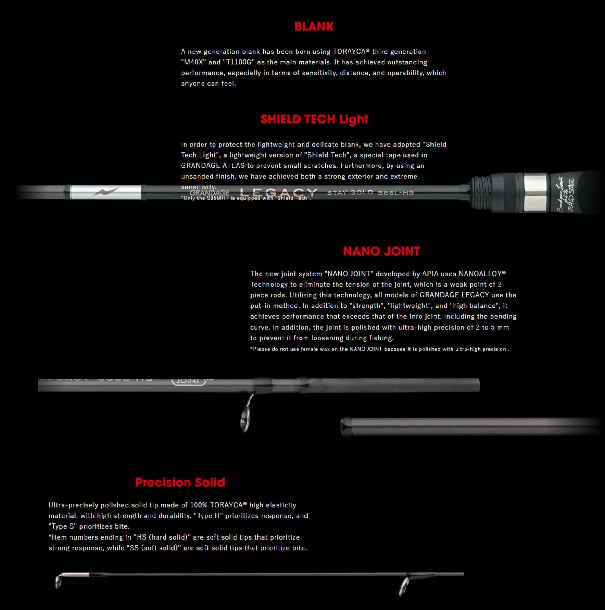 Apia Rod Spinning Grandage Legacy S72L-SS Riddler (8036)