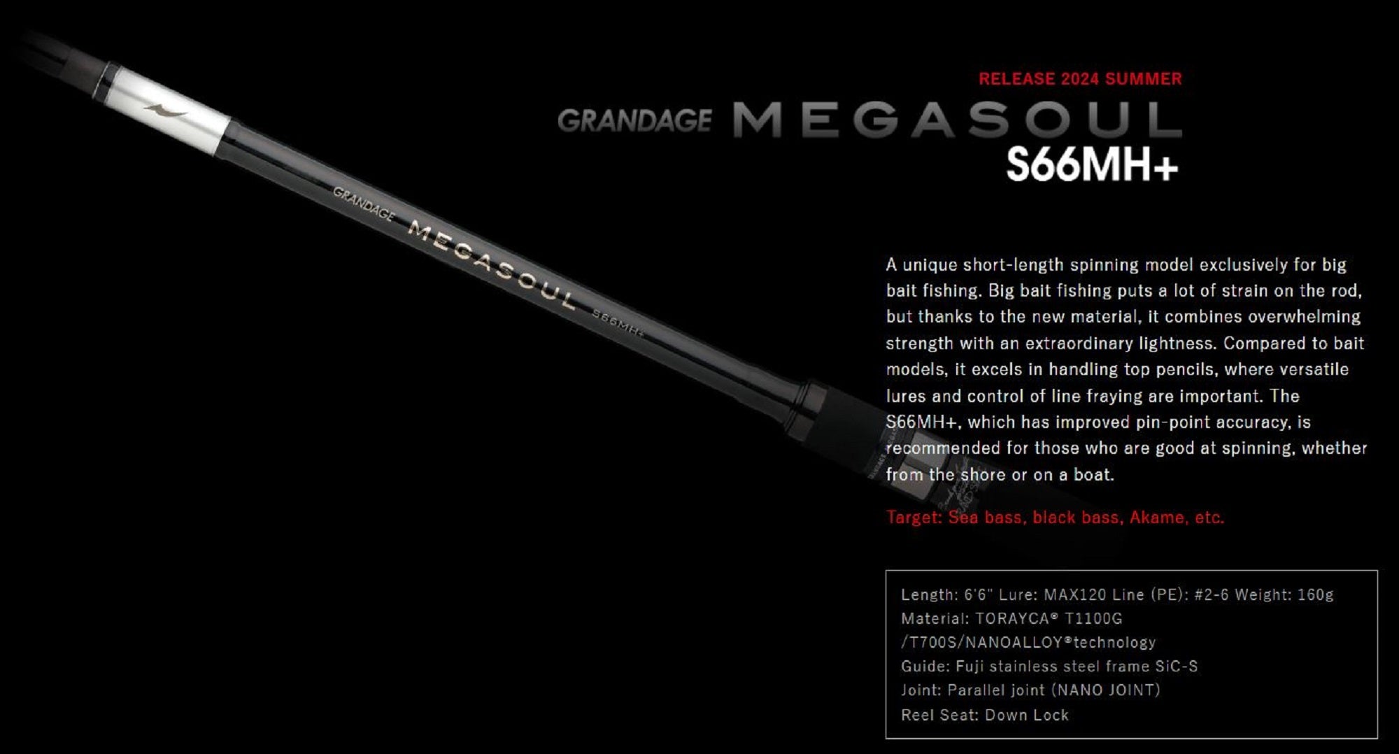 Apia Rod Spinning Grandage Megasoul S66MH+ (8104)