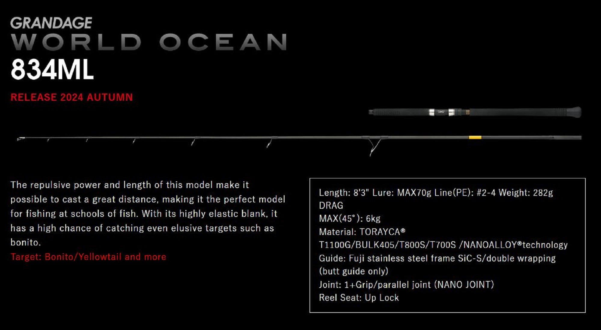 Apia Rod Spinning Grandage World Ocean 834ML (8111)