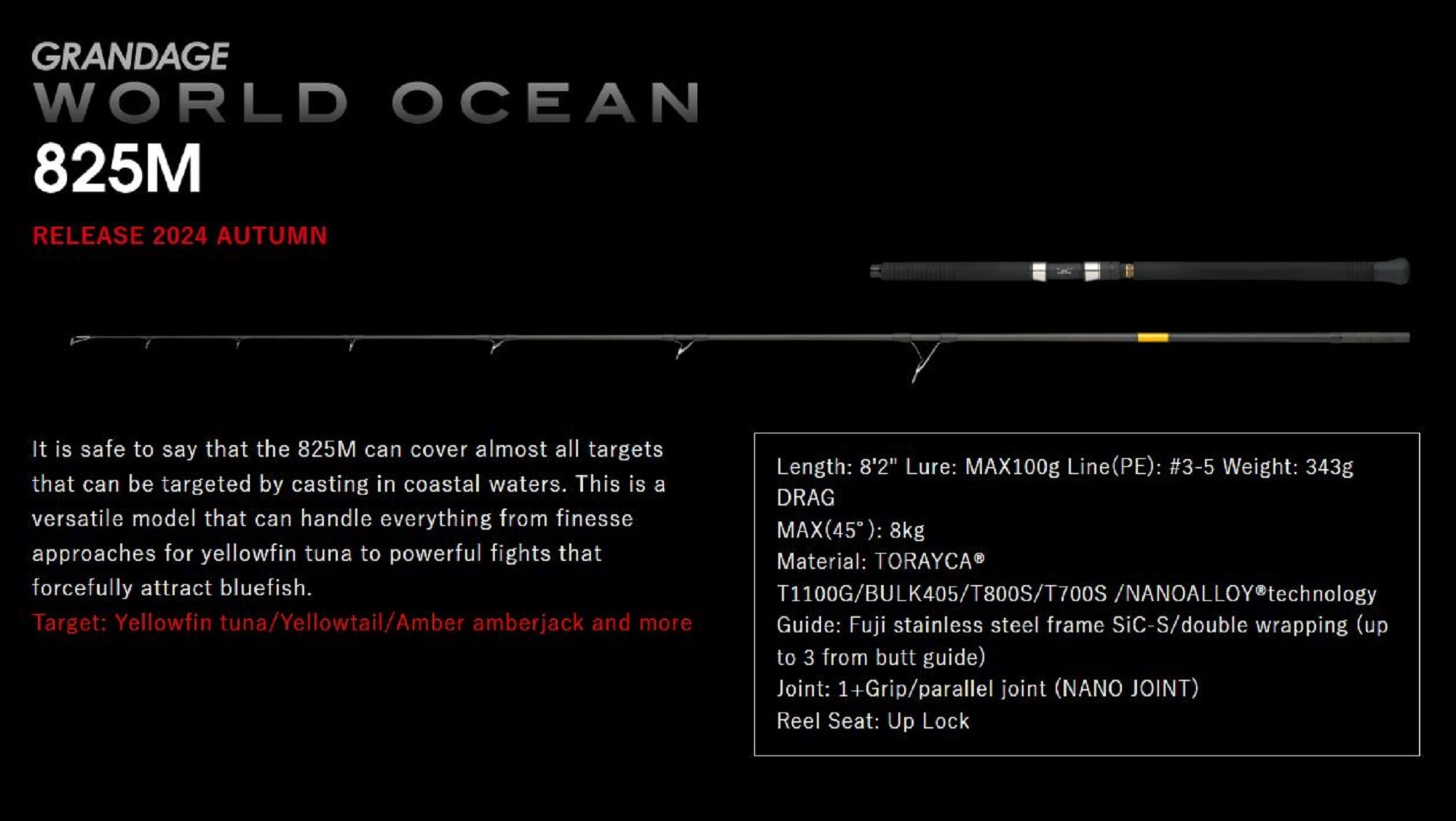 Apia Rod Spinning Grandage World Ocean 825M (8128)