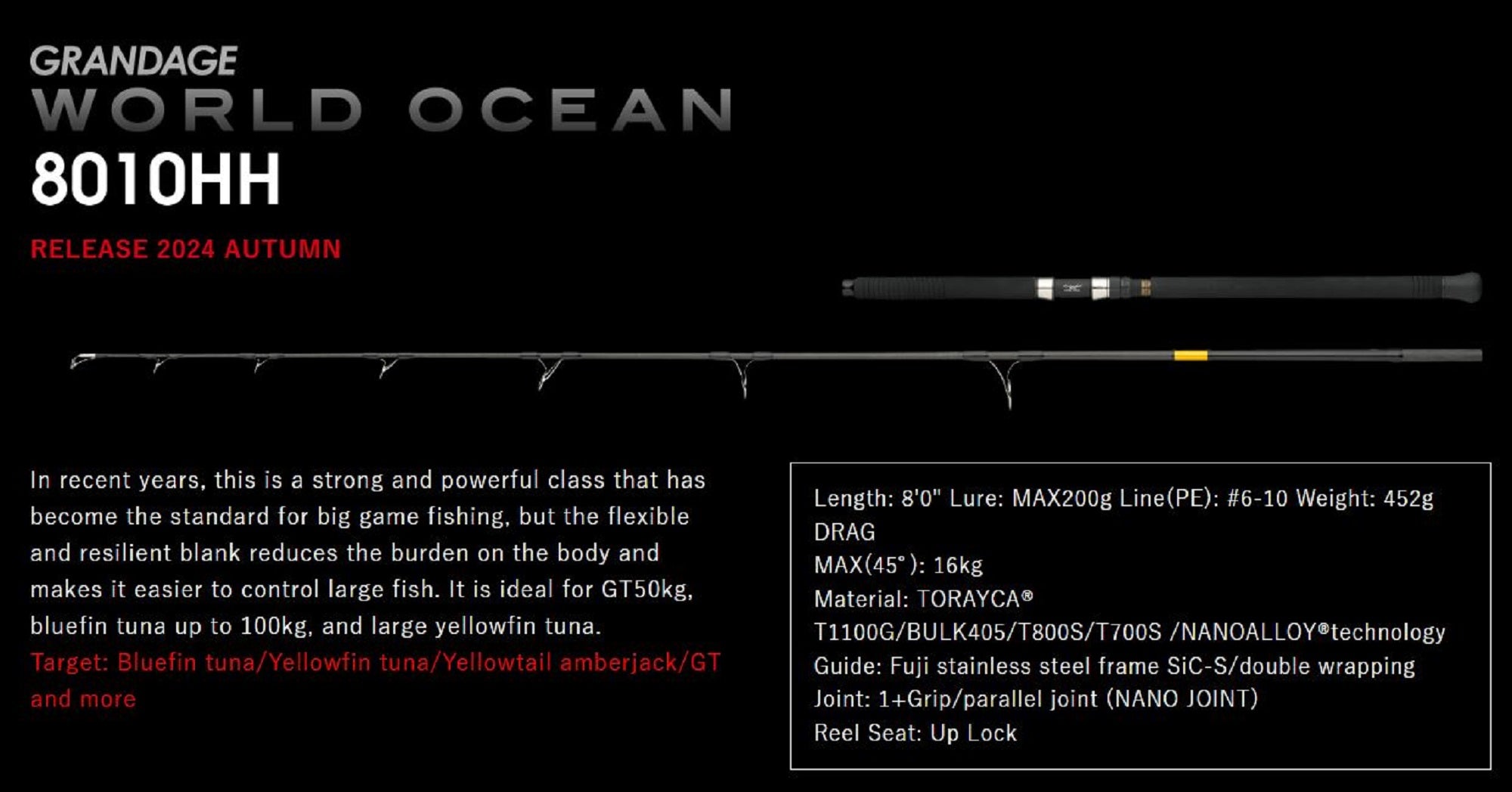 Apia Rod Spinning Grandage World Ocean 8010HH (8166)