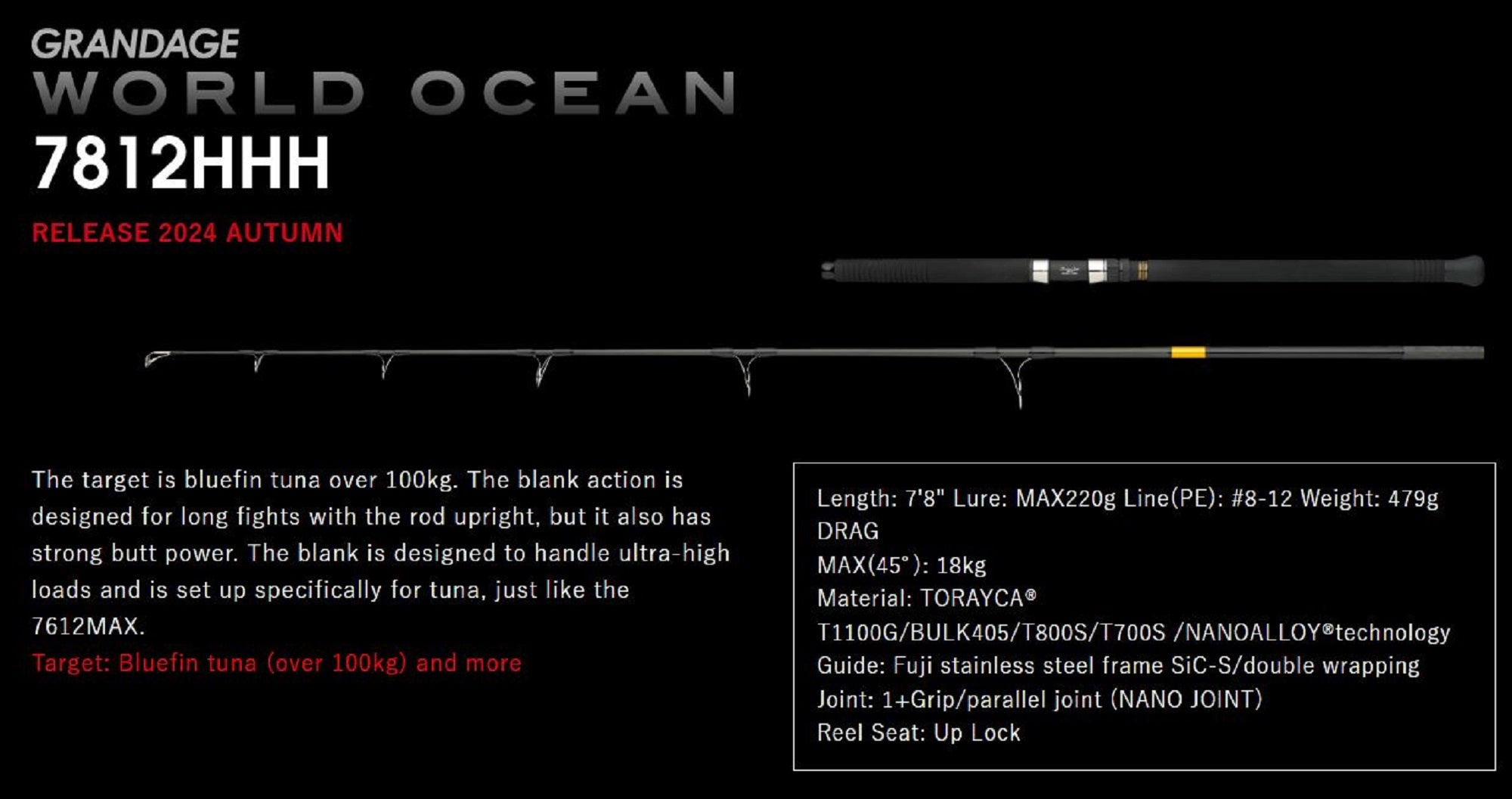 Apia Rod Spinning Grandage World Ocean 7812HHH (8173)