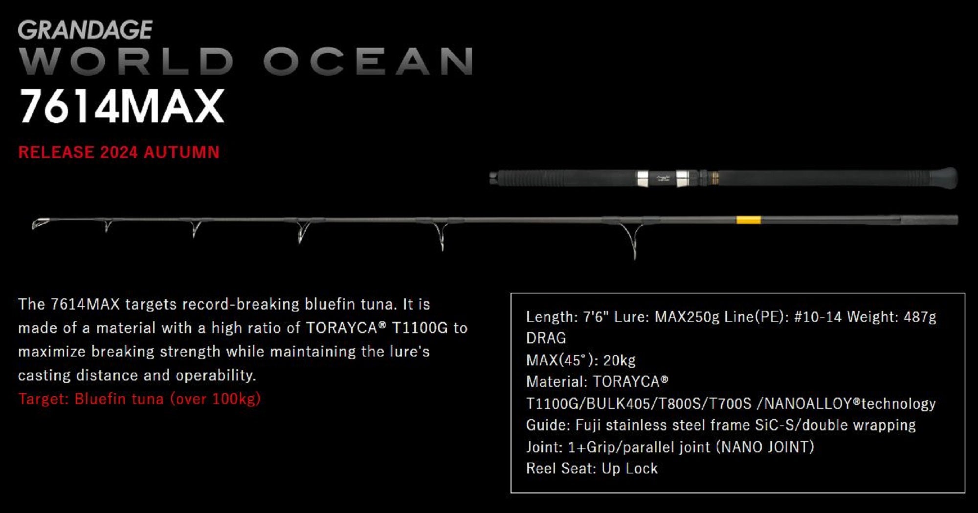Apia Rod Spinning Grandage World Ocean 7614MAX (8180)