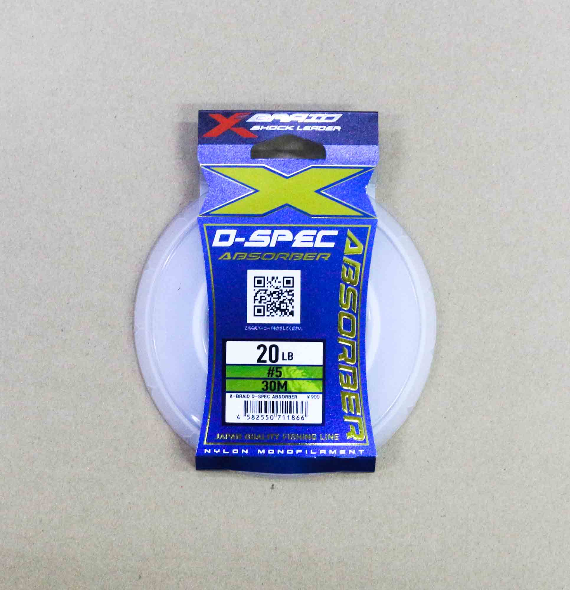 YGK X Braid Absorber D Spec Nylon Shock Leader Line 30m 20lb (1866)