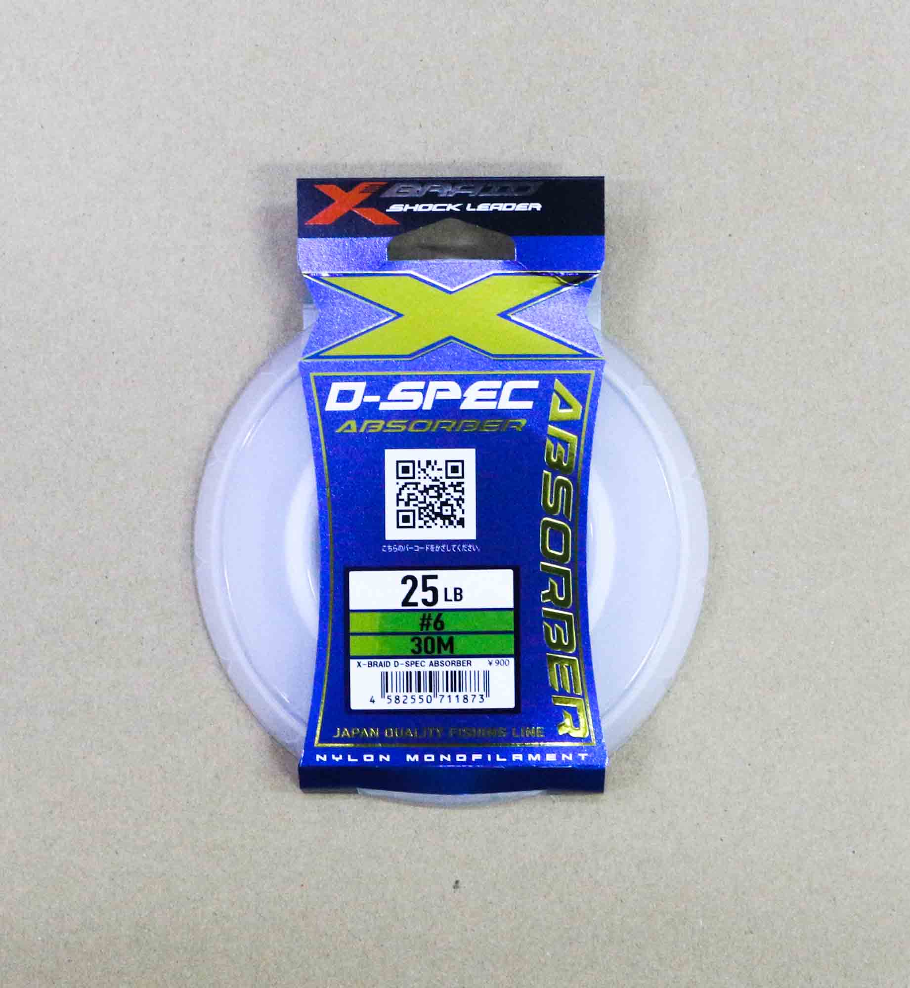 YGK X Braid Absorber D Spec Nylon Shock Leader Line 30m 25lb (1873)