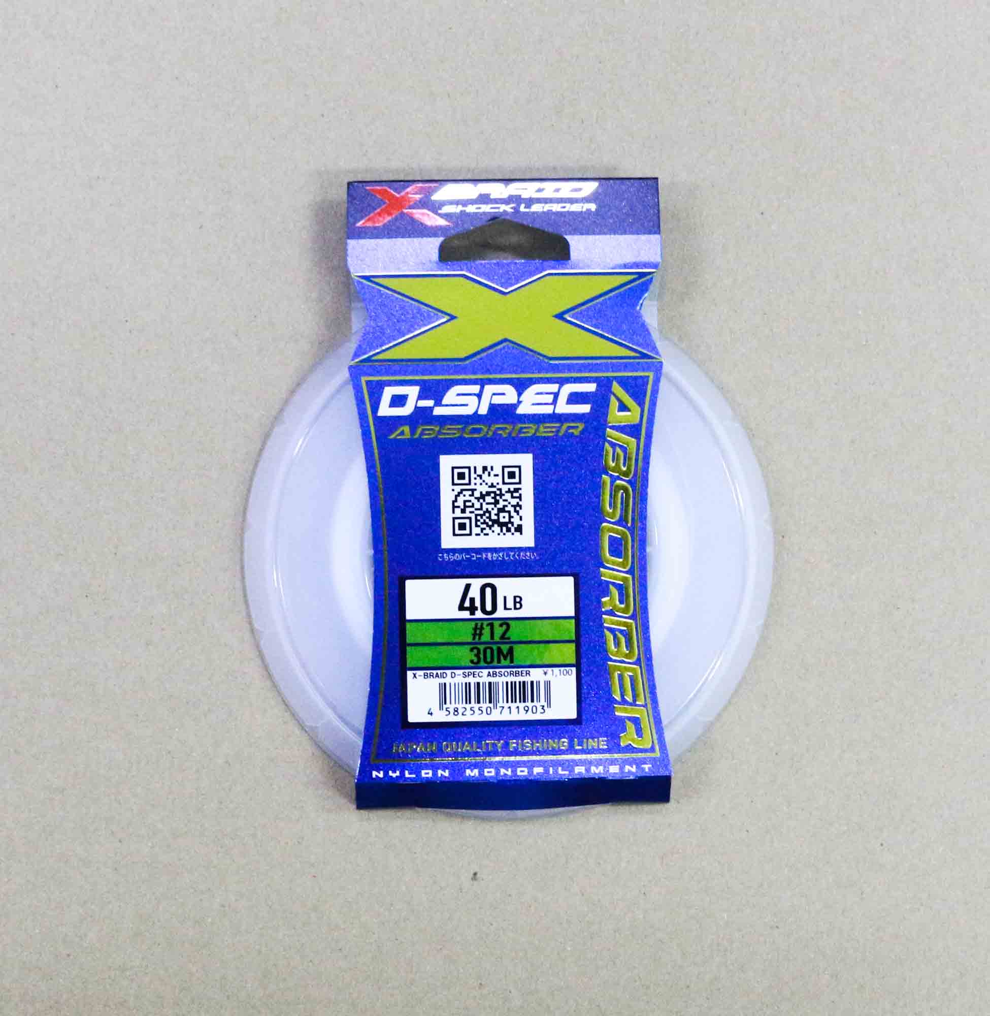 YGK X Braid Absorber D Spec Nylon Shock Leader Line 30m 40lb (1903)
