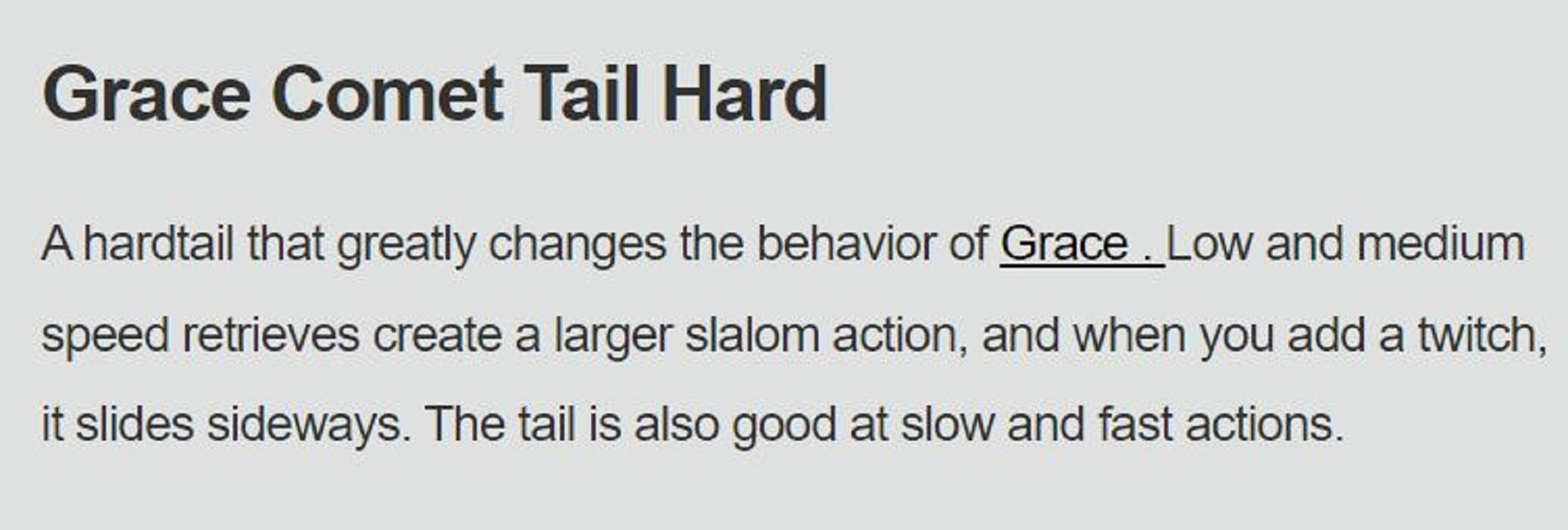 Galapagos Grace 240 Commet Spare Tail Metal Silver Hard (1464)