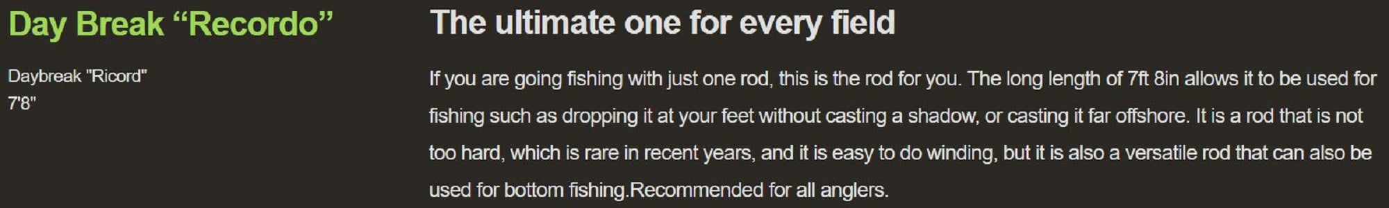 Galapagos Rod Baitcast Daybreak Recordo GDB-C782M-2 (1754)