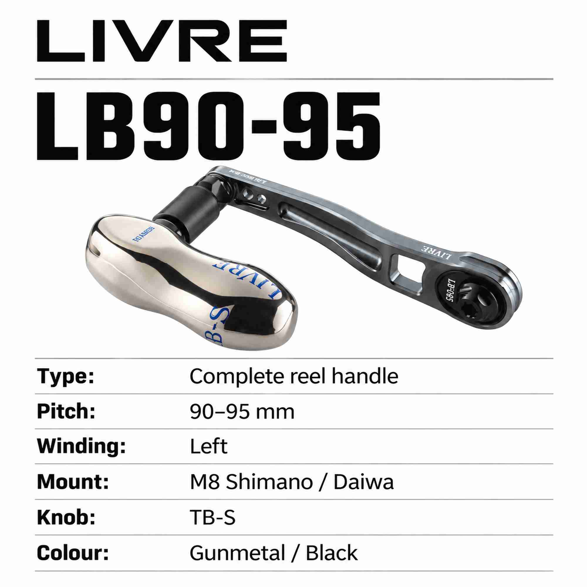 Livre LB99-SDL-GMBK LB90-95 Handle Knob Left ShimanoDaiwa GM Black (2768)