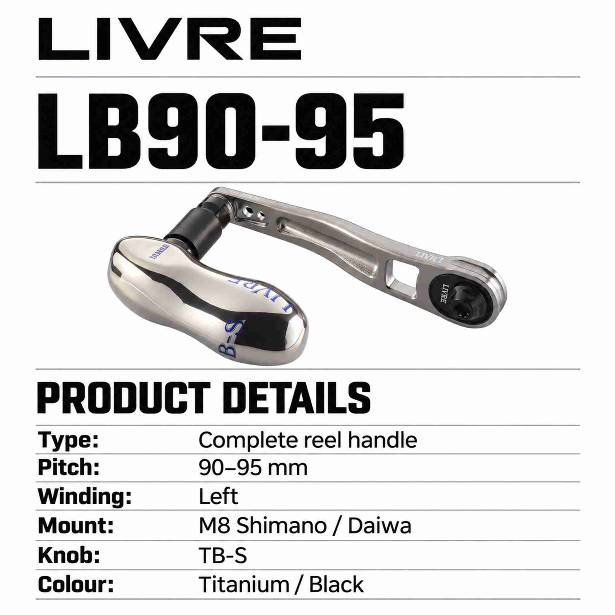 Livre LB99-SDL-TIBK LB90-95 Handle Knob Left ShimanoDaiwa TitanBlack (2775)